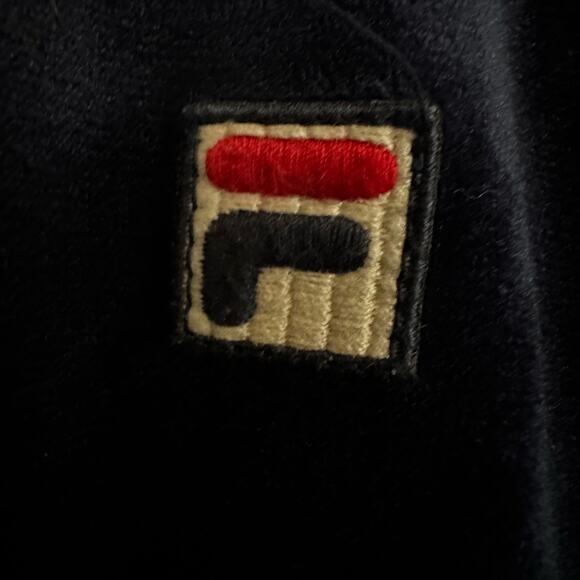 UNISEX Retro FILA Velour Track Men SZ S TOP CONDITION Hooded Navy Maureen Jacket - Picture 8 of 16